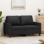 2-Seater Sofa Black 120cm Faux Leather