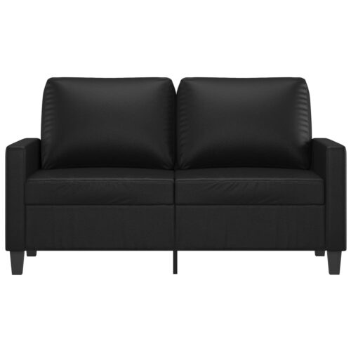 2-Seater Sofa Black 120cm Faux Leather - Image 3