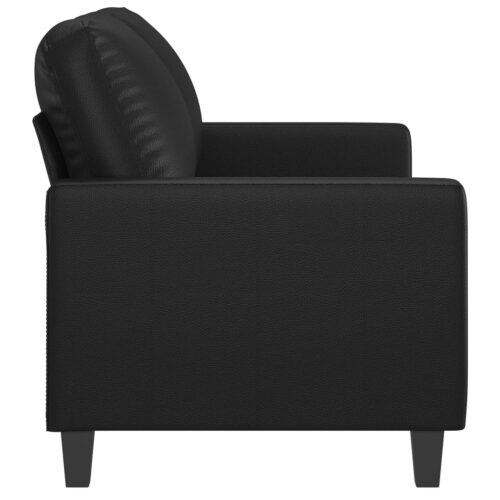 2-Seater Sofa Black 120cm Faux Leather - Image 4