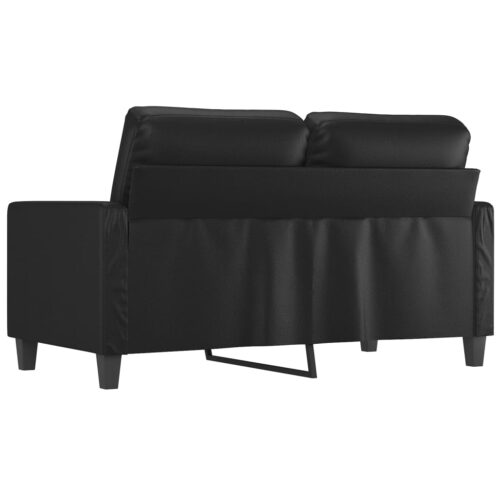 2-Seater Sofa Black 120cm Faux Leather - Image 5
