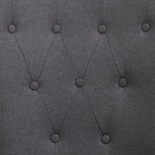 Dining Chair with Armrests Dark Grey Fabric - Image 7