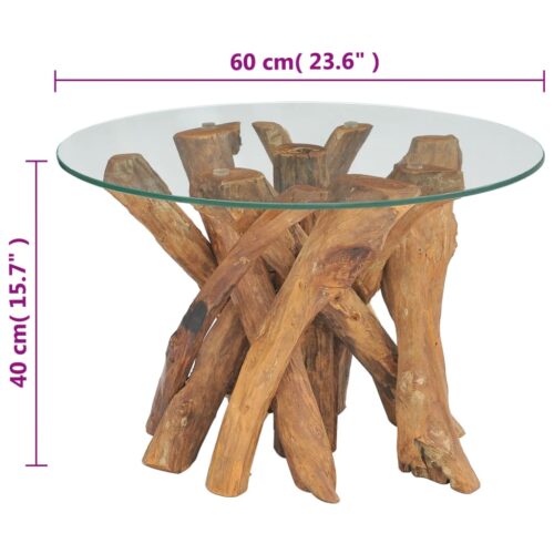 Coffee Table Solid Teak 60cm - Image 7