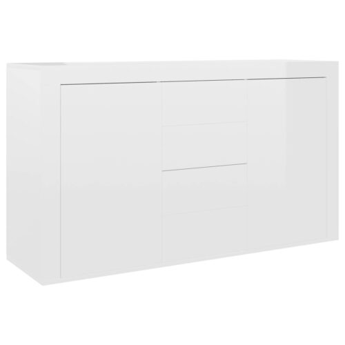 Sideboard High Gloss White 120x36x69cm Engineered Wood - Image 2