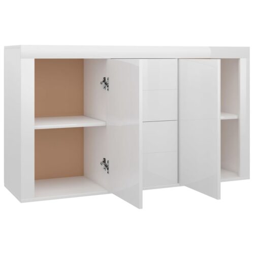 Sideboard High Gloss White 120x36x69cm Engineered Wood - Image 5