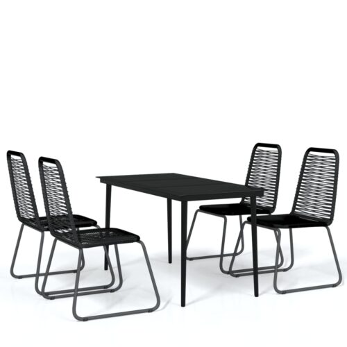 5-Piece Garden Dining Set Black