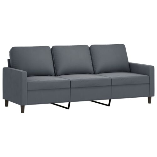 2-Piece Sofa Set with Cushions Dark Grey Velvet - Image 4