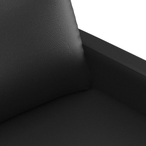 2-Piece Sofa Set 5-Seater Modern Living Lounge Couch Chair Faux Leather Black - Image 5