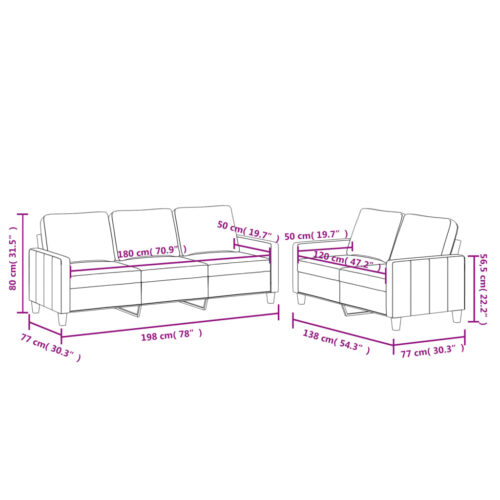 2-Piece Sofa Set 5-Seater Modern Living Lounge Couch Chair Faux Leather Black - Image 7