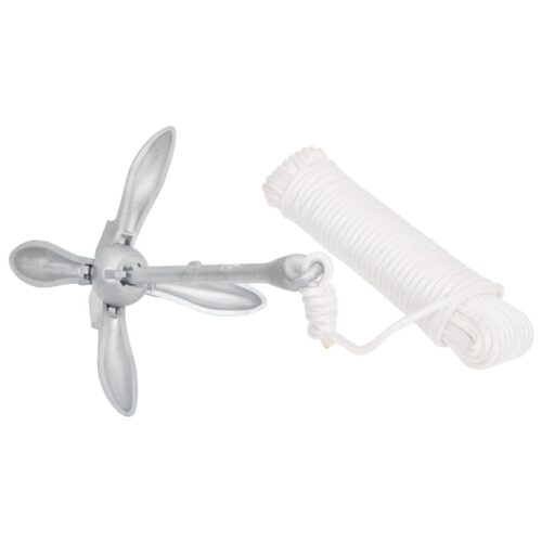 Folding Anchor with Rope Silver 3.2 kg Malleable Iron - Image 3