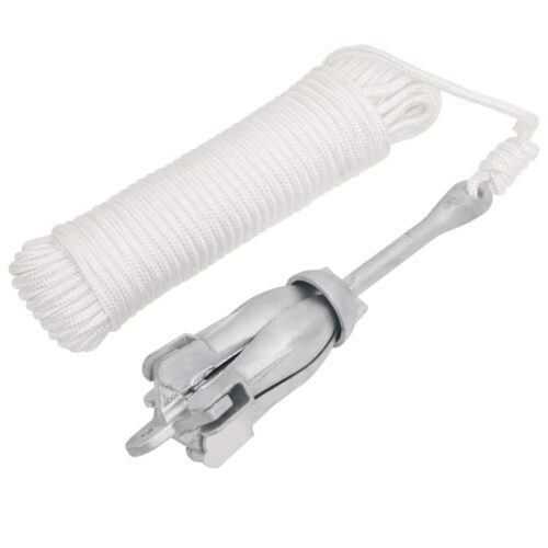 Folding Anchor with Rope Silver 3.2 kg Malleable Iron - Image 12