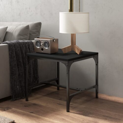 Coffee Table Black 50x50x35cm Engineered Wood - Image 3