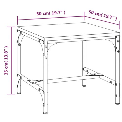 Coffee Table Black 50x50x35cm Engineered Wood - Image 8
