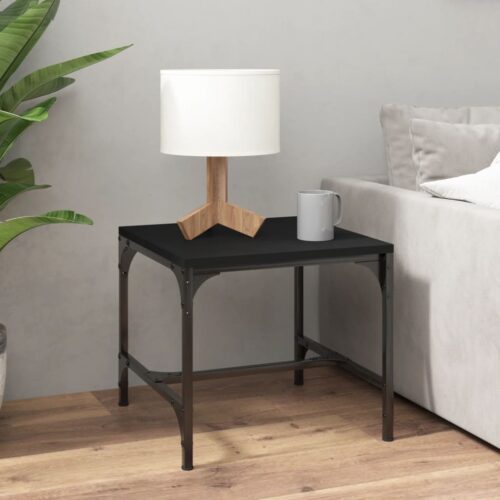 Coffee Table Black 50x50x35cm Engineered Wood - Image 9