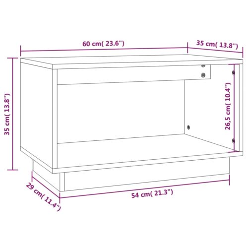 TV Cabinet 60x35x35cm Solid Wood Pine - Image 8