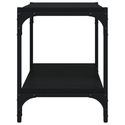 TV Cabinet Black 60x33x41cm Engineered Wood Steel - Image 6