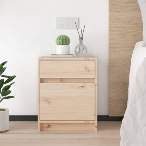 Bedside Cabinet 40x31x50cm Solid Pinewood - Image 3