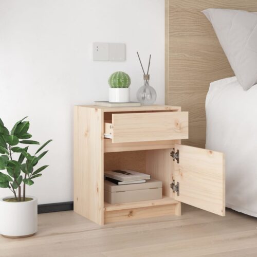Bedside Cabinet 40x31x50cm Solid Pinewood - Image 4