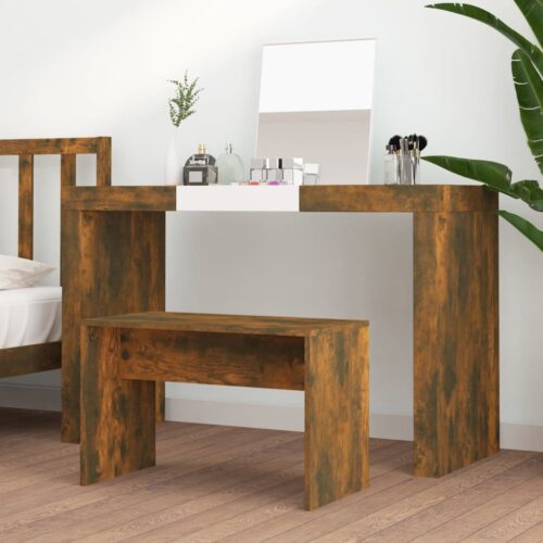 Dressing Stool Smoked Oak 70x35x45cm Engineered Wood - Image 3