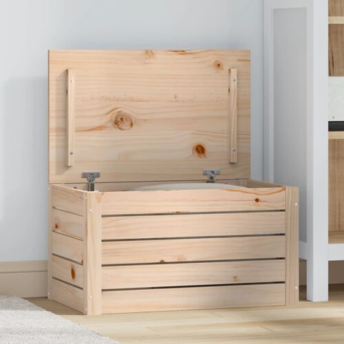 Outdoor Storage Box Garden Patio Deck Shed Chest Bench Seat Pine Wood 59.5x36.5x33cm