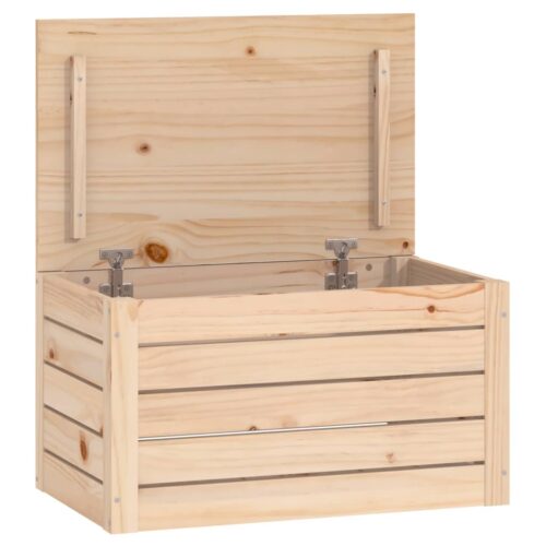 Outdoor Storage Box Garden Patio Deck Shed Chest Bench Seat Pine Wood 59.5x36.5x33cm - Image 2