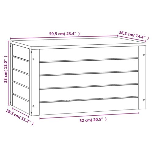 Outdoor Storage Box Garden Patio Deck Shed Chest Bench Seat Pine Wood 59.5x36.5x33cm - Image 10