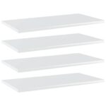 Bookshelf Boards 4pcs High Gloss White 60x30x1.5cm Engineered Wood