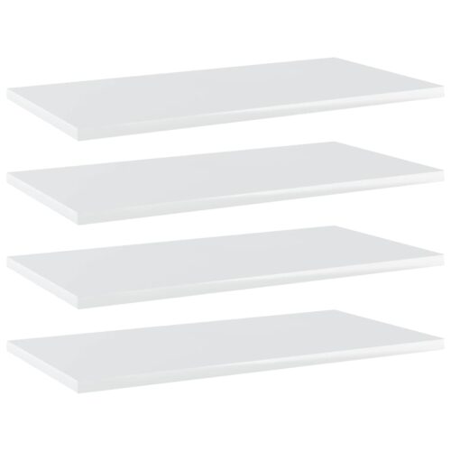 Bookshelf Boards 4pcs High Gloss White 60x30x1.5cm Engineered Wood