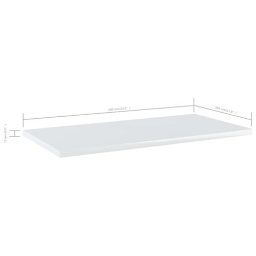 Bookshelf Boards 4pcs High Gloss White 60x30x1.5cm Engineered Wood - Image 5
