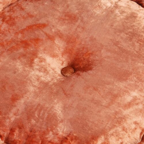 Round Pouffe Velvet 40x20cm Rust - Image 3