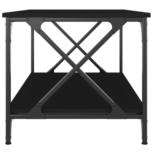Coffee Table Black 80x50x45cm Engineered Wood Iron - Image 5