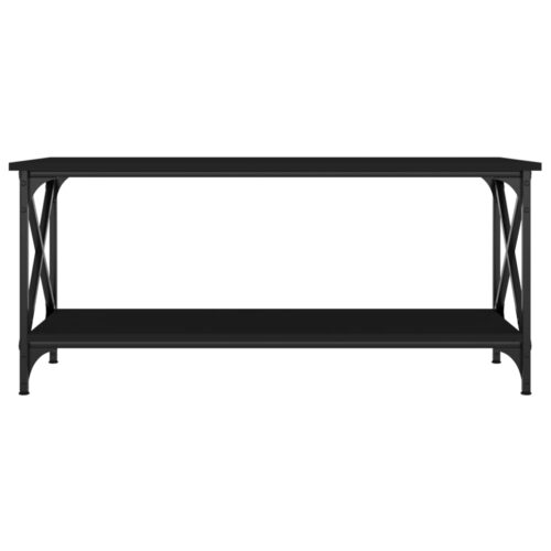 Coffee Table Black 100x45x45cm Engineered Wood Iron - Image 4
