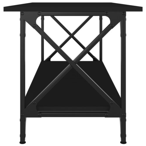 Coffee Table Black 100x45x45cm Engineered Wood Iron - Image 5