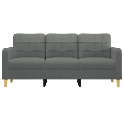 3-Seater Sofa Dark Grey 180cm Fabric - Image 3