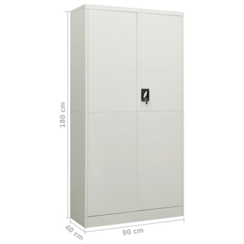 Locker Cabinet Light Grey 90x40x180cm Steel - Image 8