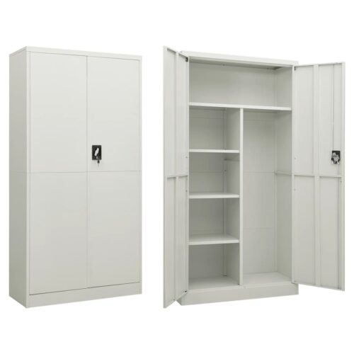 Locker Cabinet Light Grey 90x40x180cm Steel - Image 10