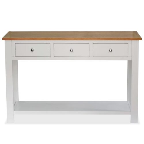 Console Table 118x35x77cm Solid Oak Wood - Image 3