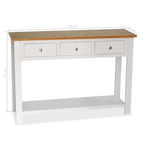 Console Table 118x35x77cm Solid Oak Wood - Image 6