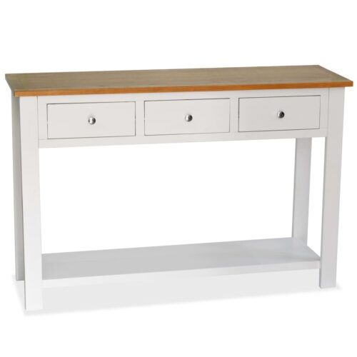 Console Table 118x35x77cm Solid Oak Wood - Image 8