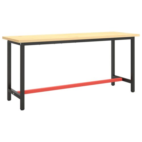 Work Bench Frame Matte Black Matte Red 170x50x79cm Metal - Image 2