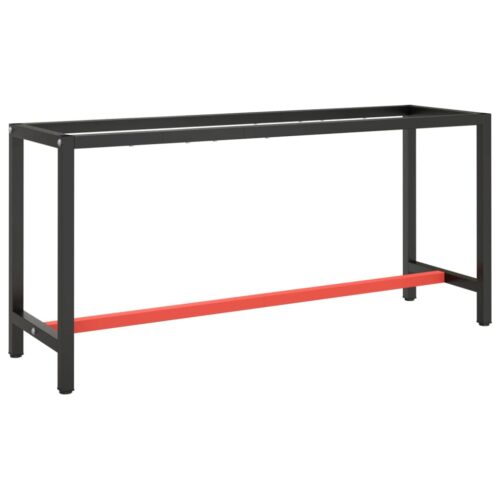 Work Bench Frame Matte Black Matte Red 170x50x79cm Metal - Image 9