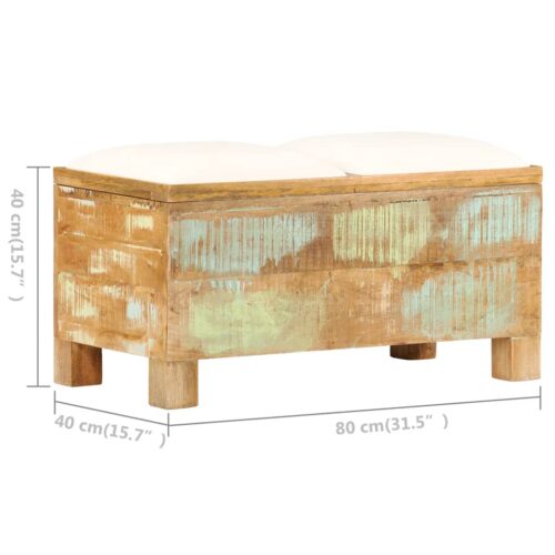 Storage Bench Solid Reclaimed Wood 80x40x40cm - Image 7