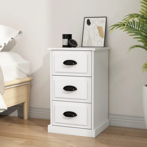 Bedside Cabinet White 39x39x67cm Engineered Wood - Image 12