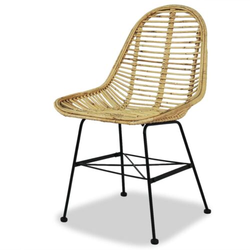 Dining Chairs 4pcs Natural Rattan - Image 3