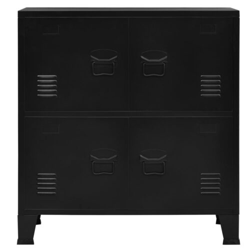 Industrial Storage Chest Black 75x40x80cm Steel - Image 3