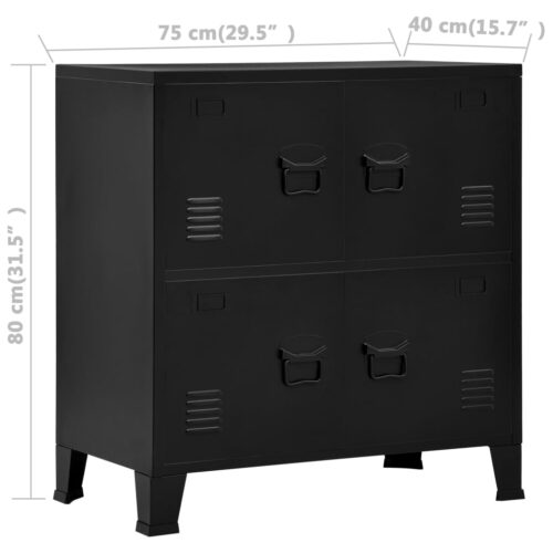 Industrial Storage Chest Black 75x40x80cm Steel - Image 7