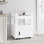 Kitchen Trolley White 60x45x80cm Engineered Wood