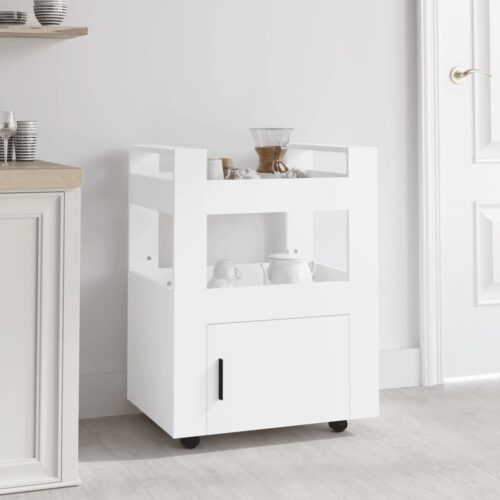 Kitchen Trolley White 60x45x80cm Engineered Wood