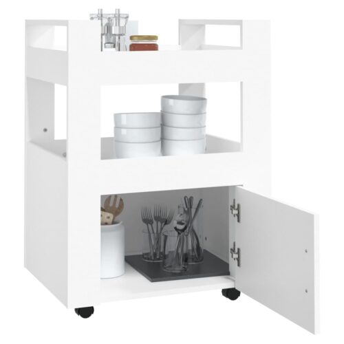 Kitchen Trolley White 60x45x80cm Engineered Wood - Image 4
