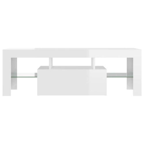 TV Cabinet with LED Lights High Gloss White 120x35x40cm - Image 5