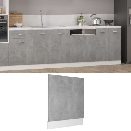 Dishwasher Panel Concrete Grey 59.5x3x67cm Engineered Wood - Image 2